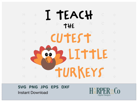 Little Turkey SVG PNG Cut EPS File SVG HarperNCo 