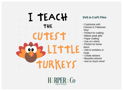 Little Turkey SVG PNG Cut EPS File SVG HarperNCo 