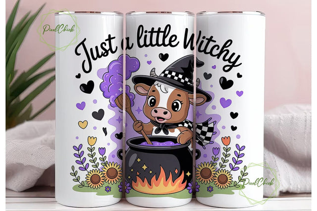 Little Witchy Cow 20oz Tumbler Wrap Sublimation PixelChick 