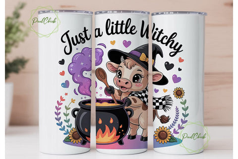 Little Witchy Cow 20oz Tumbler Wrap Sublimation PixelChick 