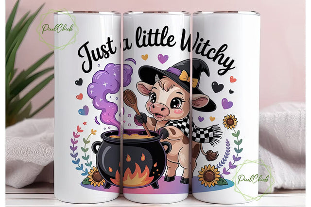 Little Witchy Cow 20oz Tumbler Wrap Sublimation PixelChick 