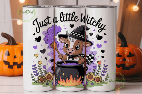 Little Witchy Cow 20oz Tumbler Wrap Sublimation PixelChick 
