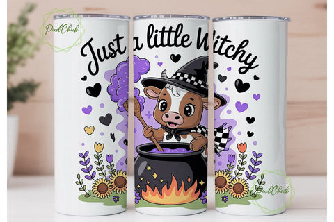 Little Witchy Cow 20oz Tumbler Wrap Sublimation PixelChick 