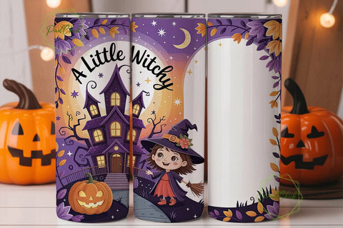 Little Witchy Tumbler Wrap Sublimation PixelChick 
