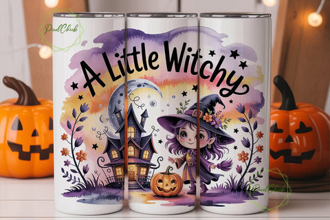 Little Witchy Tumbler Wrap Sublimation PixelChick 