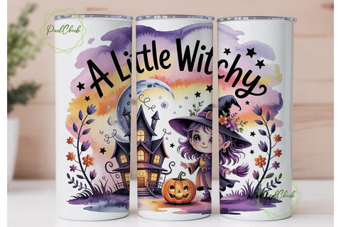 Little Witchy Tumbler Wrap Sublimation PixelChick 