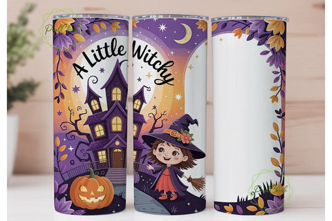 Little Witchy Tumbler Wrap Sublimation PixelChick 