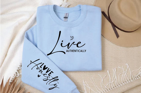Live Authentically Sleeve SVG Design, Inspirational sleeve SVG, Motivational Sleeve SVG, Positive Sleeve SVG SVG Regulrcrative 