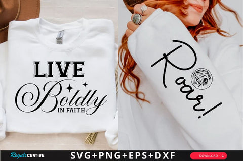 Live Boldly in Faith Sleeve SVG Design, Christian Sleeve SVG, Faith SVG Design, Jesus Sleeve SVG SVG Regulrcrative 