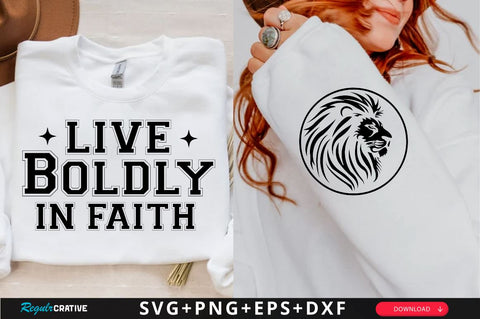 Live Boldly in Faith Sleeve SVG Design, Christian Sleeve SVG, Faith SVG Design, Jesus Sleeve SVG SVG Regulrcrative 