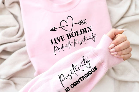 Live boldly radiate positivity Sleeve SVG Design, Inspirational sleeve SVG, Motivational Sleeve SVG, Positive Sleeve SVG SVG Regulrcrative 