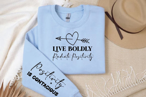 Live boldly radiate positivity Sleeve SVG Design, Inspirational sleeve SVG, Motivational Sleeve SVG, Positive Sleeve SVG SVG Regulrcrative 