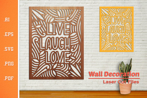 Live Laugh Love Wall Decoration - Laser Cut SVG SVG Slim Studio 