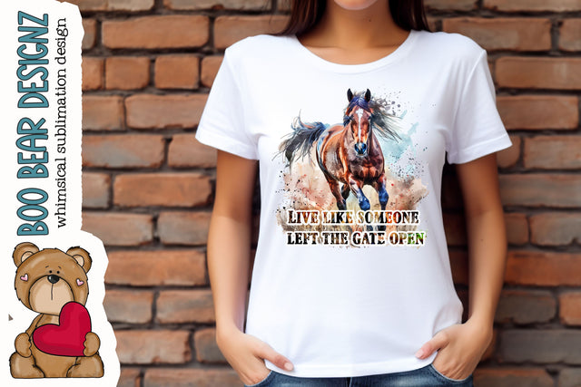 Live Like Someone Left the Gate Open Clipart Sublimation Boo Bear Designz 