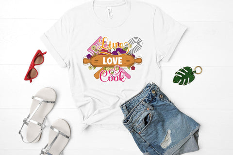 Live Love Cook, Funny Kitchen Sublimation Sublimation CraftLabSVG 