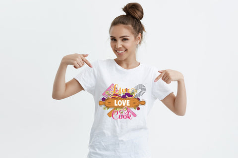 Live Love Cook, Funny Kitchen Sublimation Sublimation CraftLabSVG 