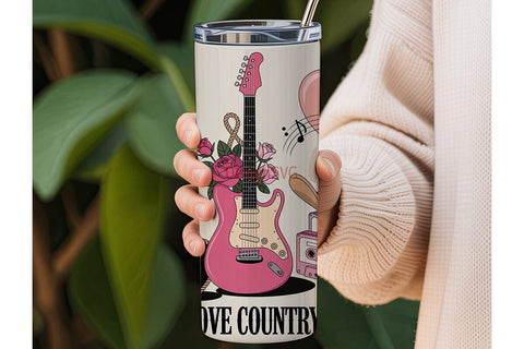 Live Love Country Music 20oz Tumbler Sublimation DesignSVG 