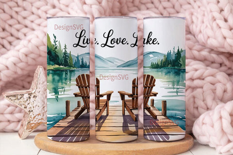 Live Love Lake 20oz Tumbler Wrap Sublimation DesignSVG 