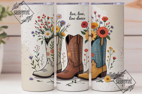 Live Love Line Dance 20oz Tumbler Wrap Sublimation sassyprint 