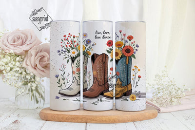 Live Love Line Dance 20oz Tumbler Wrap Sublimation sassyprint 
