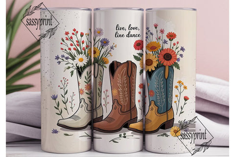 Live Love Line Dance 20oz Tumbler Wrap Sublimation sassyprint 