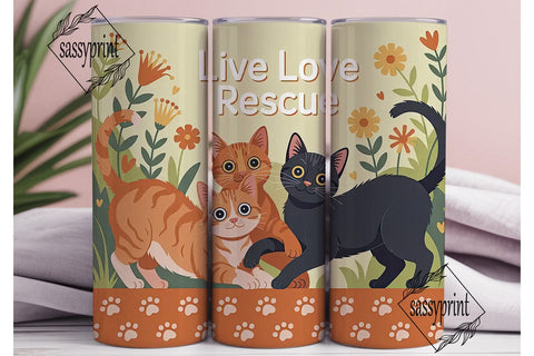 Live Love Rescue 20oz Tumbler Wrap Sublimation sassyprint 