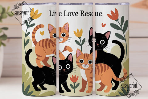 Live Love Rescue 20oz Tumbler Wrap Sublimation sassyprint 