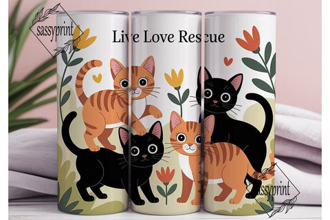 Live Love Rescue 20oz Tumbler Wrap Sublimation sassyprint 