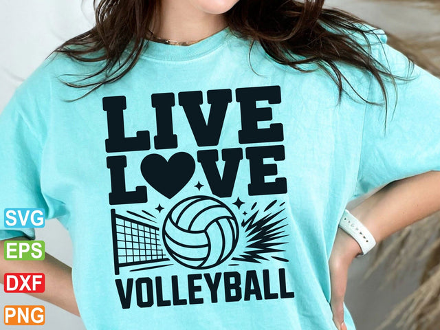Live Love Volleyball SVG, Volleyball Heart Clipart (Digital Download) SVG artprintfile 