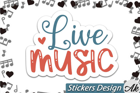 Live music Stickers Design SVG akazaddesign 