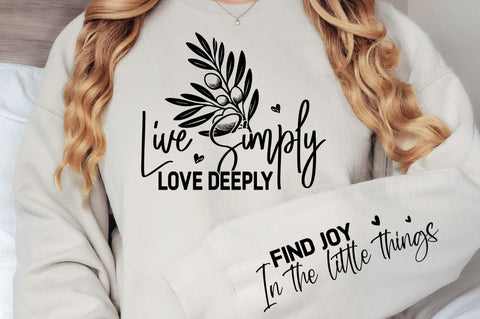 Live Simply Love Deeply Sleeve SVG, Boho Inspirational SVG, Love Yourself SVG, Positive Quotes SVG Design SVG Regulrcrative 