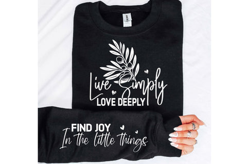 Live Simply Love Deeply Sleeve SVG, Boho Inspirational SVG, Love Yourself SVG, Positive Quotes SVG Design SVG Regulrcrative 