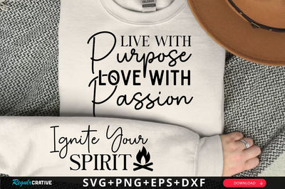 Live with Purpose Love with Passion Sleeve SVG Design, Christian Sleeve SVG, Faith SVG Design, Jesus Sleeve SVG SVG Regulrcrative 