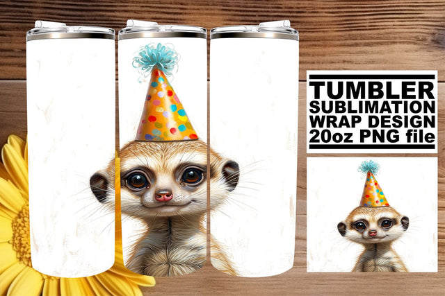 Lively Wildlife Party: Birthday Tumbler Wrap Sublimation afrosvg 