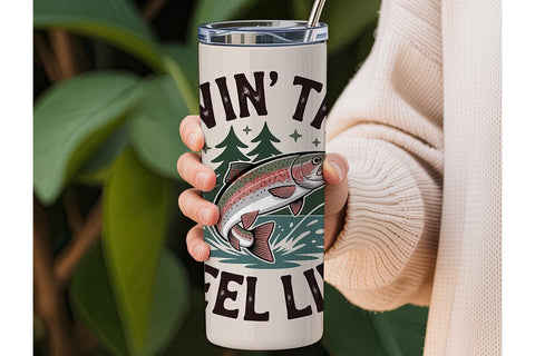 Livin' The Reel Life 20oz Tumbler Sublimation DesignSVG 