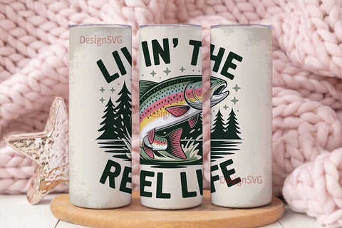 Livin' The Reel Life 20oz Tumbler Sublimation DesignSVG 