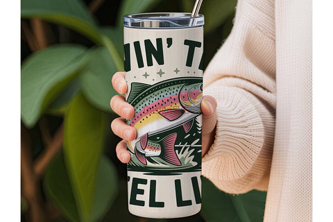 Livin' The Reel Life 20oz Tumbler Sublimation DesignSVG 