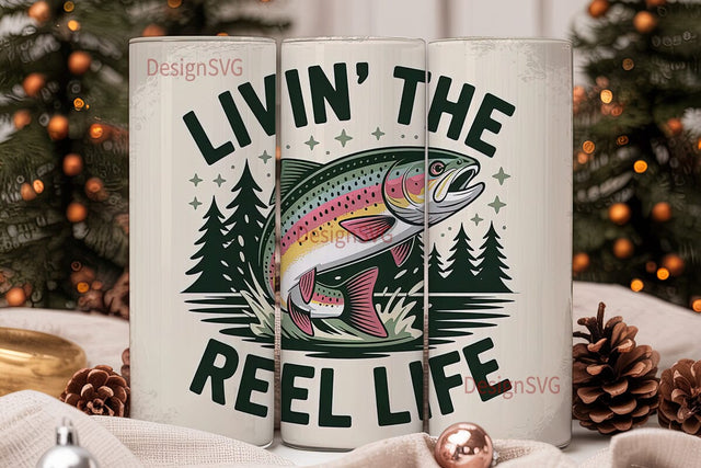 Livin' The Reel Life 20oz Tumbler Sublimation DesignSVG 