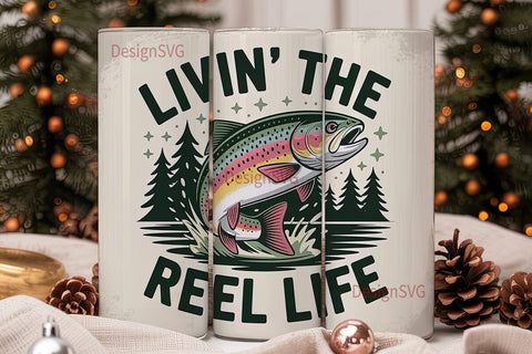 Livin' The Reel Life 20oz Tumbler Sublimation DesignSVG 