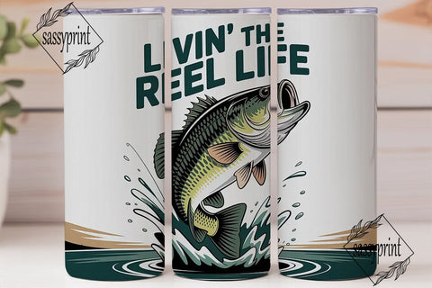 Livin' The Reel Life 20oz Tumbler Wrap Sublimation sassyprint 