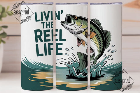 Livin' The Reel Life 20oz Tumbler Wrap Sublimation sassyprint 