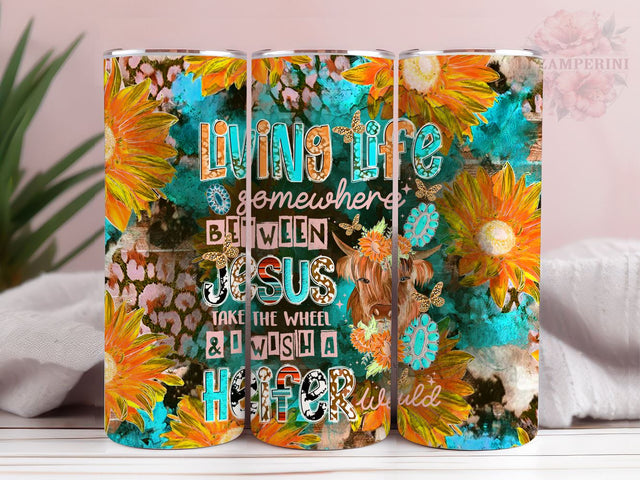 Living Life 20oz Tumbler Wrap PNG, Sunflower Tumbler Png, Straight & Tapered Tumbler Wrap, Instant Digital Download Sublimation Li Zamperini 