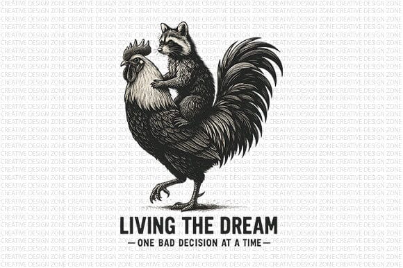 Living The Dream Funny Animal PNG SVG BillahCrafts 