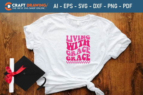 Living With Grace Grace Breast Cancer SVG, Pink Awareness Ribbon Svg, Heal Cancer Svg, Cancer Awareness Svg, Fight Cancer Svg, Cancer, Svg Files For Cricut SVG Debashish Barman 
