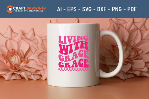 Living With Grace Grace Breast Cancer SVG, Pink Awareness Ribbon Svg, Heal Cancer Svg, Cancer Awareness Svg, Fight Cancer Svg, Cancer, Svg Files For Cricut SVG Debashish Barman 
