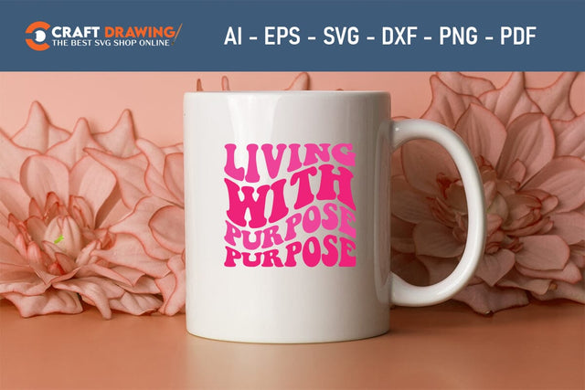 Living With Purpose Purpose Breast Cancer SVG, Pink Awareness Ribbon Svg, Heal Cancer Svg, Cancer Awareness Svg, Fight Cancer Svg, Cancer, Svg Files For Cricut SVG Debashish Barman 