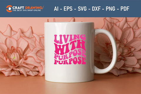 Living With Purpose Purpose Breast Cancer SVG, Pink Awareness Ribbon Svg, Heal Cancer Svg, Cancer Awareness Svg, Fight Cancer Svg, Cancer, Svg Files For Cricut SVG Debashish Barman 