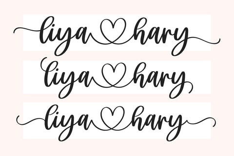 Liya Hary - Lovely Heart Script Font Font Jozoor 