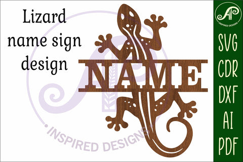Lizard design name sign svg laser cut SVG APInspireddesigns 
