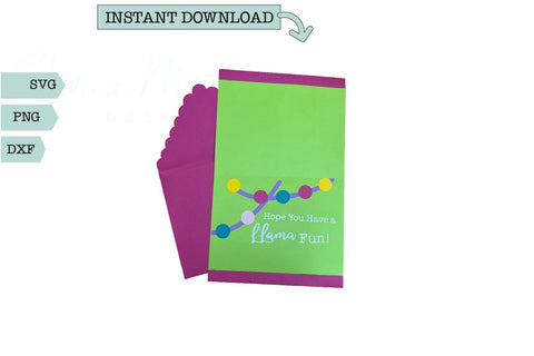 Llama Birthday Card SVG Sharia Morton Designs 